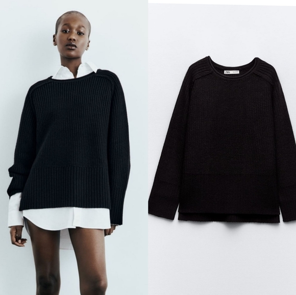 ZARA Ribbed crew neck - Picture 1 of 3